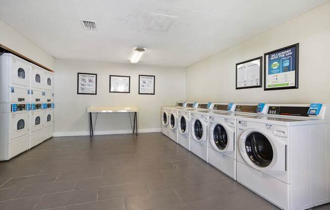 Community laundromat at Seven Lakes at Carrollwood in Tampa, Florida.