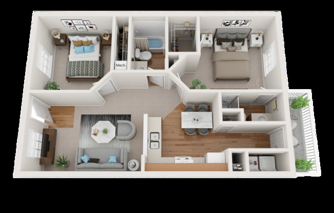 2 beds, 2 baths, 1,200 sqft, $1,200