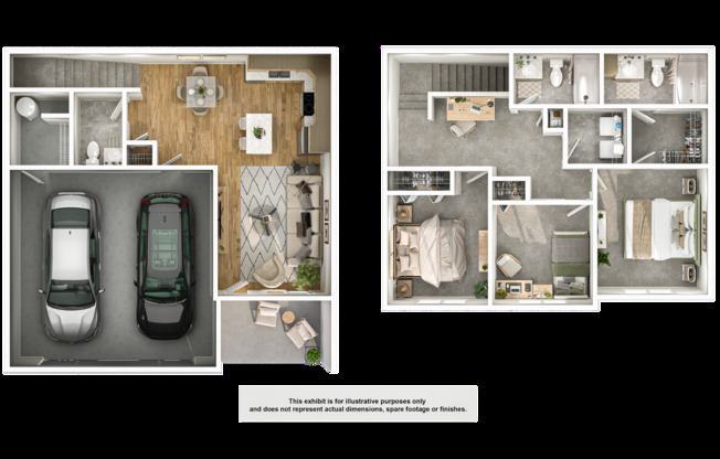 3 beds, 2.5 baths, 1,270 sqft, $1,700, Unit 2713-03