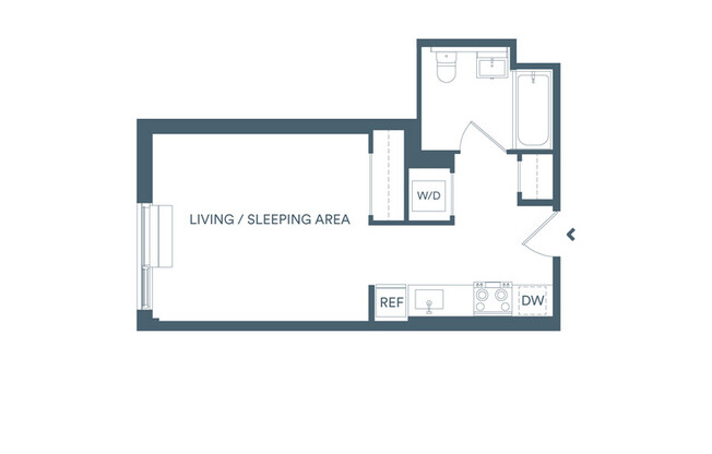 Studio, 1 bath, $3,130, Unit 522N