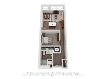 1 bed, 1 bath, 563 sqft, $1,225