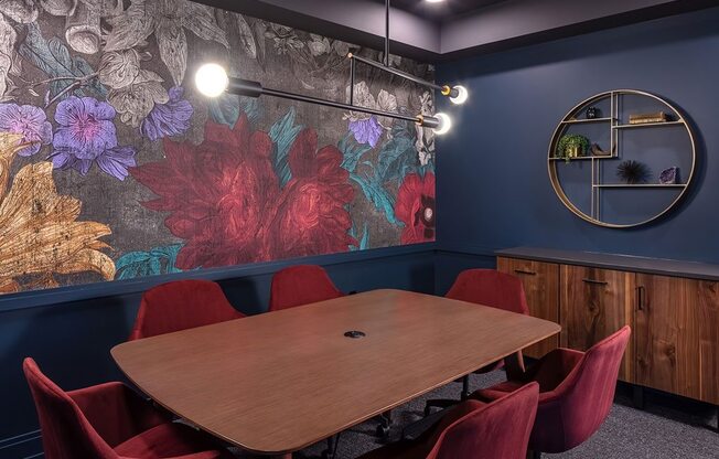 table in resident lounge