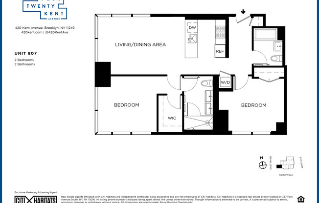 2 beds, 2 baths, $7,625, Unit 807N