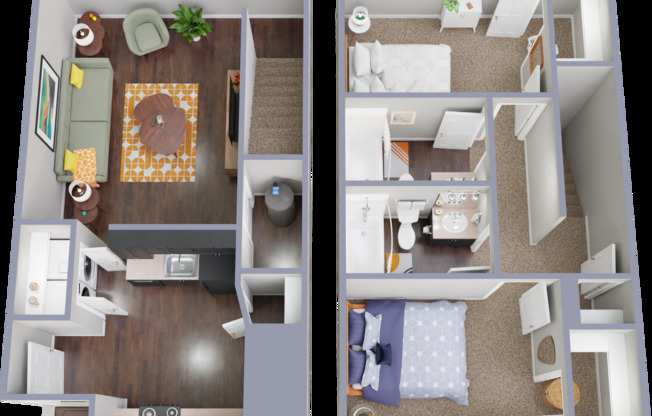 2 beds, 2 baths, 970 sqft, $1,350