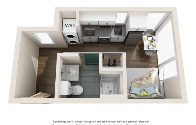 Studio, 1 bath, 230 sqft, $1,215, Unit 208