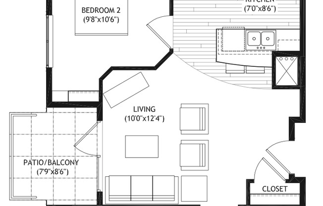 3 beds, 2 baths, 992 sqft, $4,800, Unit 503