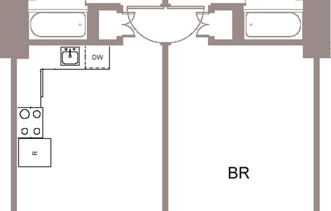 1 bed, 2 baths, 634 sqft, $1,095, Unit 109