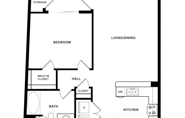 1 bed, 1 bath, 765 sqft, $1,540