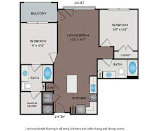 2 beds, 2 baths, 1,088 sqft, $2,816