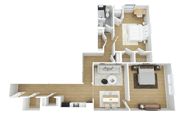 2 beds, 1 bath, 900 sqft, $1,730