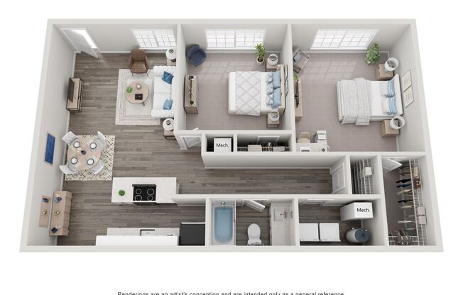 2 beds, 1 bath, 878 sqft, $1,140, Unit 3545-15