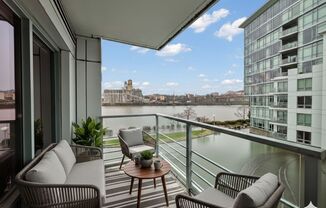 Exquisite Condominium at the Renowned Waterfront Pearl with Views of the River, Work Out Facility and Sauna!