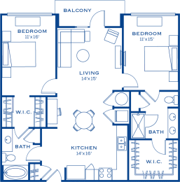 2 beds, 2 baths, 1,225 sqft, $2,065