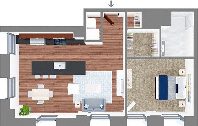 1 bed, 1 bath, 740 sqft, $1,465