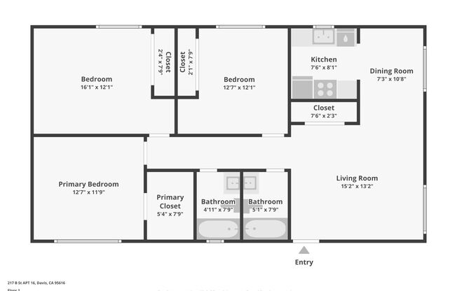 3 beds, 2 baths, 1,200 sqft, $2,595, Unit 03