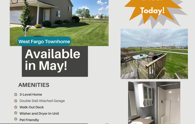 3 Bed, 3 Bath Townhome in West Fargo!