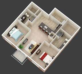 2 beds, 2 baths, 1,105 sqft, $1,540