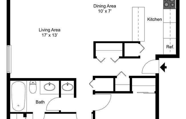 2 beds, 1 bath, 896 sqft, $1,800, Unit 229