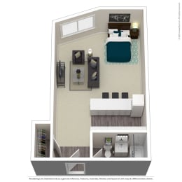 Studio, 1 bath, 340 sqft, $1,450