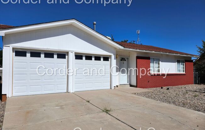 Single story 3 bedroom, 2 bathroom home with a two car garage in SW Albuquerque.