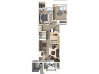 2 beds, 1 bath, 810 sqft, $1,656