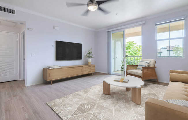 Living Room with Balcony and Hard Surface Flooring