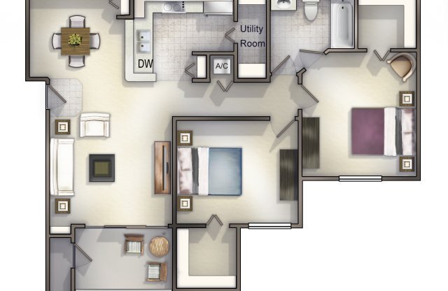 Ground Floor 2 Bedroom 1 Bathroom in Riverview, FL - Walk to Riverview Theater