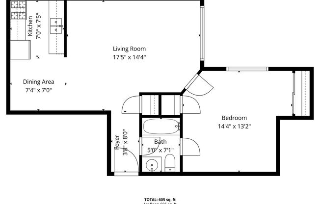 1 bed, 1 bath, 600 sqft, $849, Unit 409-211