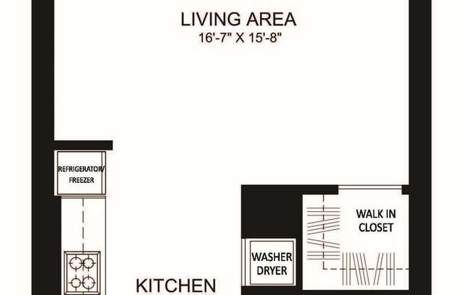 Studio, 1 bath, 523 sqft, $3,016