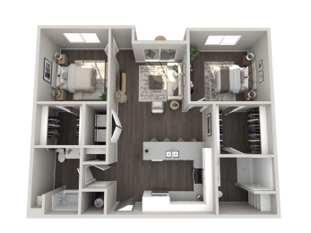 2 beds, 2 baths, 983 sqft, $1,599