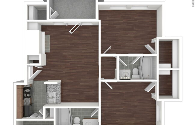 2 beds, 2 baths, 988 sqft, $1,495