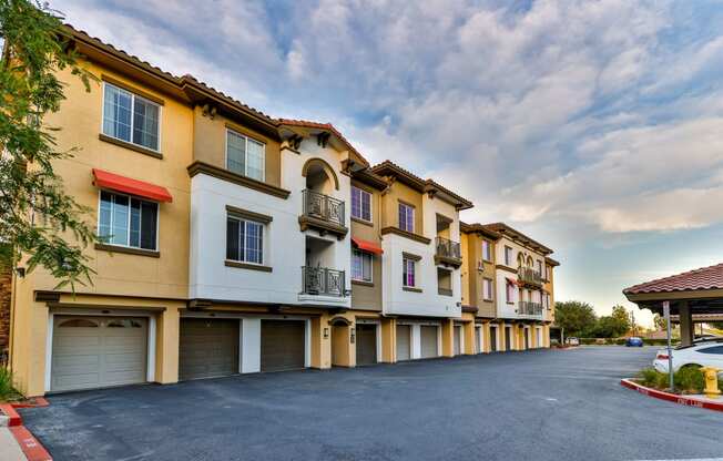 exterior of capriana building and garage parking at Capriana at Chino Hills, Chino Hills