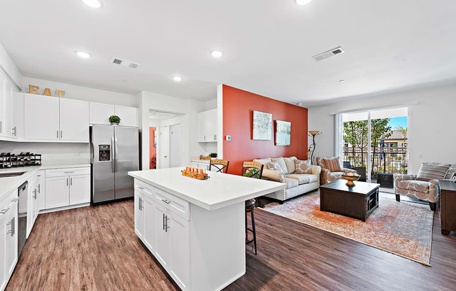 Kitchen & Living Area at LEVANTE APARTMENT HOMES, California