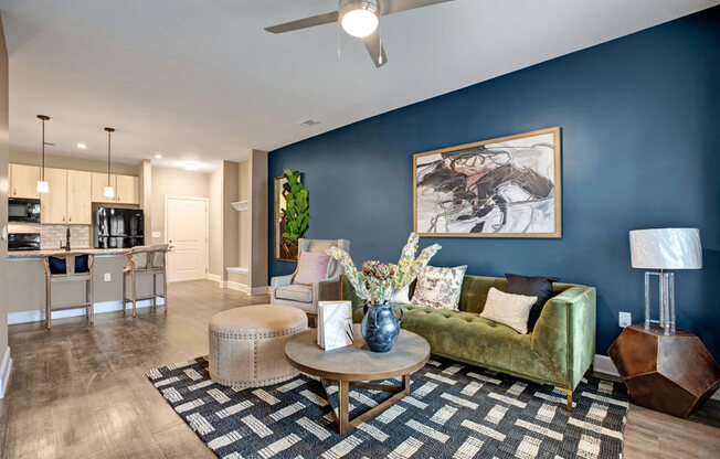 Living Room & Kitchen at Apartments @ Eleven240, Charlotte, NC, 28216