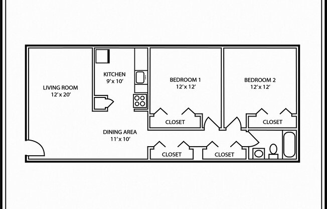 2 beds, 1 bath, 920 sqft, $1,010