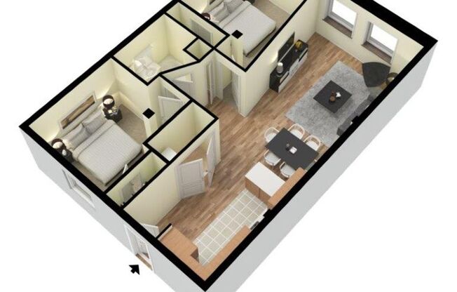 2 beds, 1 bath, 864 sqft, $1,700, Unit 311