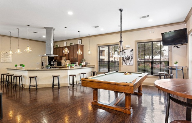 Enjoy a game of pool in the club house! at The Fairways at Star Ranch, Hutto, TX, 78634