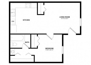 1 bed, 1 bath, 470 sqft, $1,315