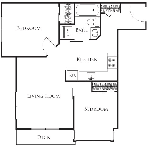 2 beds, 1 bath, 631 sqft, $2,238