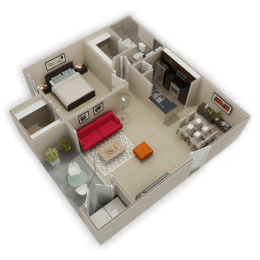 1 bed, 1 bath, 672 sqft, $875