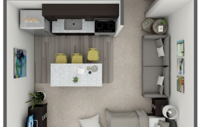 Studio, 1 bath, 386 sqft, $1,085, Unit 221
