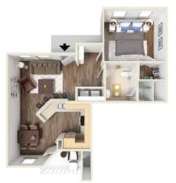 1 bed, 1 bath, 708 sqft, $1,194