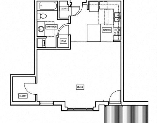 Studio, 1 bath, $1,099