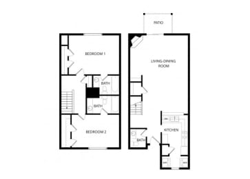 2 beds, 2.5 baths, 1,106 sqft, $1,690