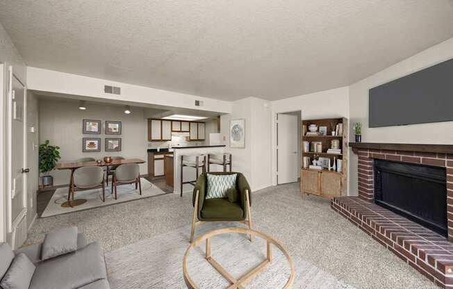 Living Room with Plush Carpeting