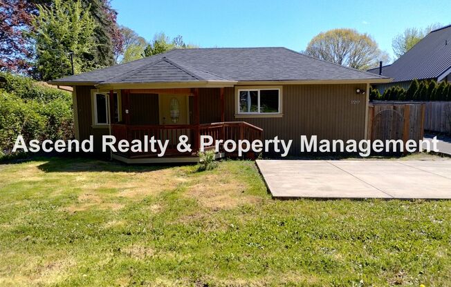 Spacious One Level Open Floor Plan with Large Kitchen, Central AC, Oversize Deck & Garden Containers Corner Lot