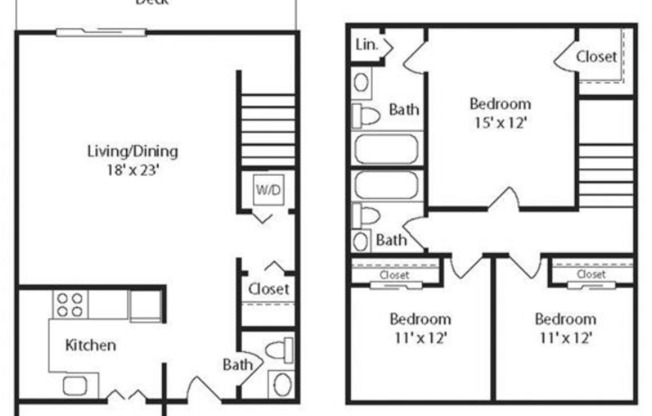 3 beds, 2.5 baths, 1,280 sqft, $1,400, Unit 903
