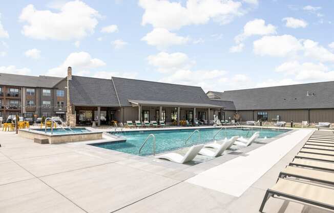 the swimming pool at the apartments