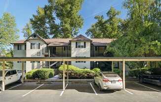 Apartment exterior with covered parking
