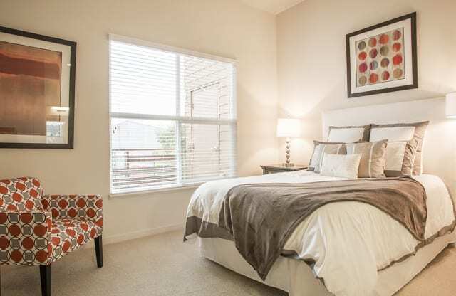 Bedroom with large window